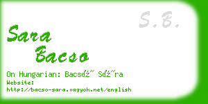 sara bacso business card
