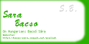 sara bacso business card